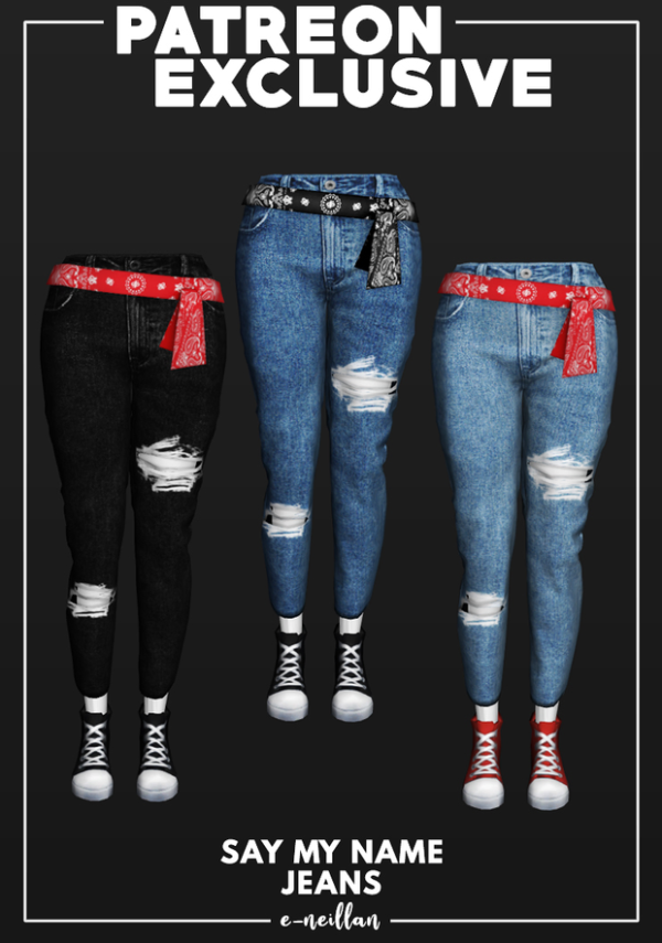 Say My Name Jeans by simsfinds - The Sims 2 Custom Content