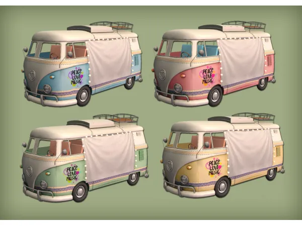 Campervan with TV Projector Functional for - The Sims 2 Custom Content