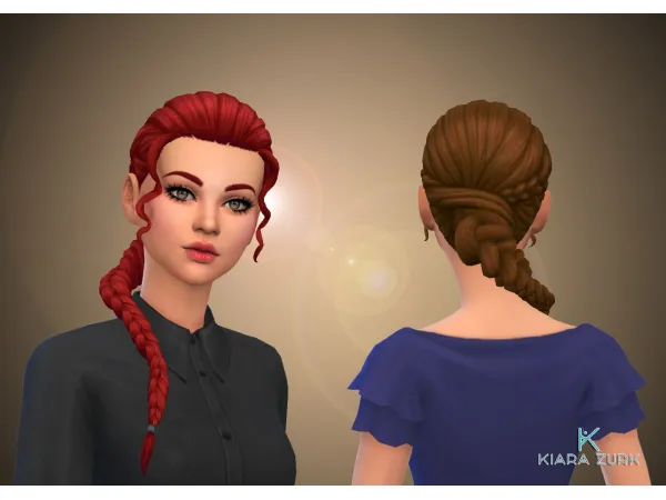 Maxis Match Angela Braid by Kiara Zurk - The Sims 4 Custom Content