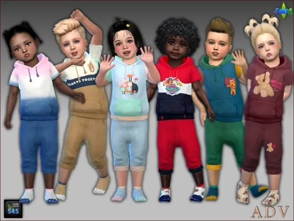 Alpha Unisex outfits for toddlers by artedellavita_mabra - The Sims 4 Custom Content