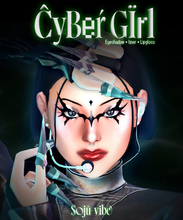 Mix CyBer Girl Makeup Set by simsfinds - The Sims 4 Custom Content