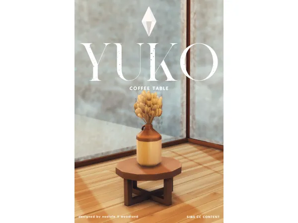 Maxis Match YUKO COFFEE TABLE by NO STYLE X W O O D L A N D - The Sims 4 Custom Content
