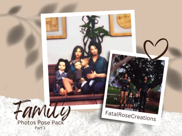 Mix Family Photo Pose Pack Part 1 by fatalrosecreations - The Sims 4 Custom Content