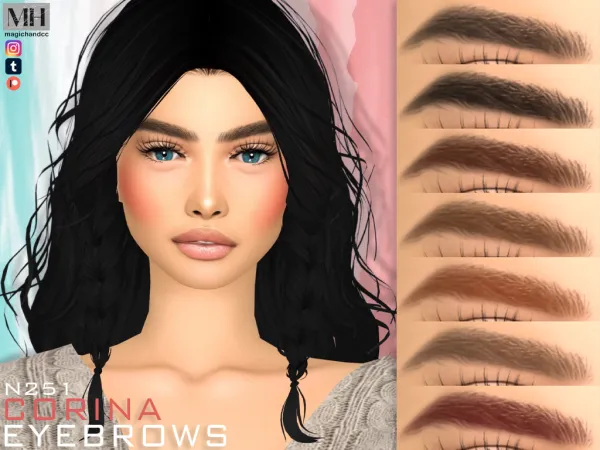 Alpha Corina Eyebrows N151 by magichandcc - The Sims 4 Custom Content
