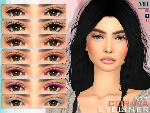 Alpha Corina Eyeliner N17 by magichandcc - The Sims 4 Custom Content