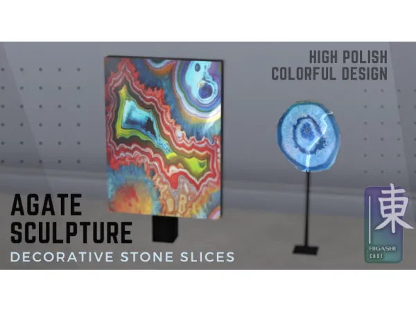 Mix Two new Agate stone slice sculptures by Higashi_East - The Sims 4 Custom Content
