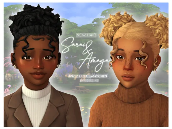 Sarai Hair & Amaya Hair (child conversion) by GegeSims