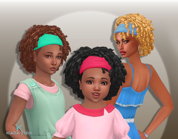 Maxis Match Tight Curls Bandana UPDATE by simsfinds - The Sims 4 Custom Content
