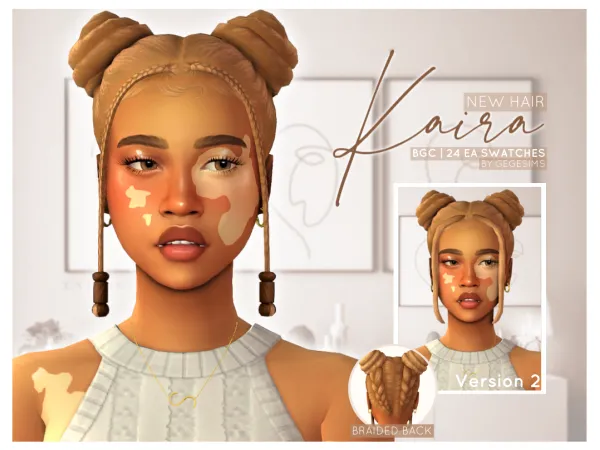 Maxis Match Kaira Hair by GegeSims - The Sims 4 Custom Content