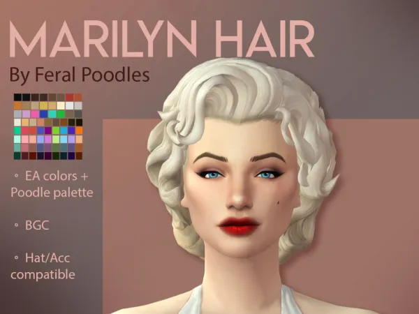 Maxis Match Marilyn Hair (Early Access) by Feral Poodles - The Sims 4 Custom Content