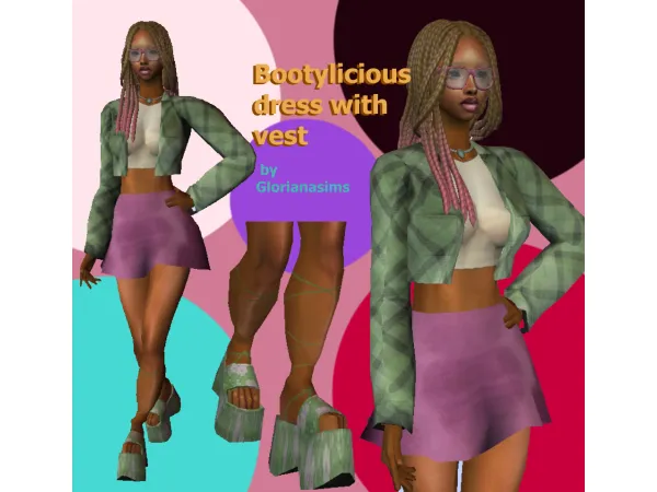 SIMS2 bootylicious dress with vest - The Sims 2 Custom Content