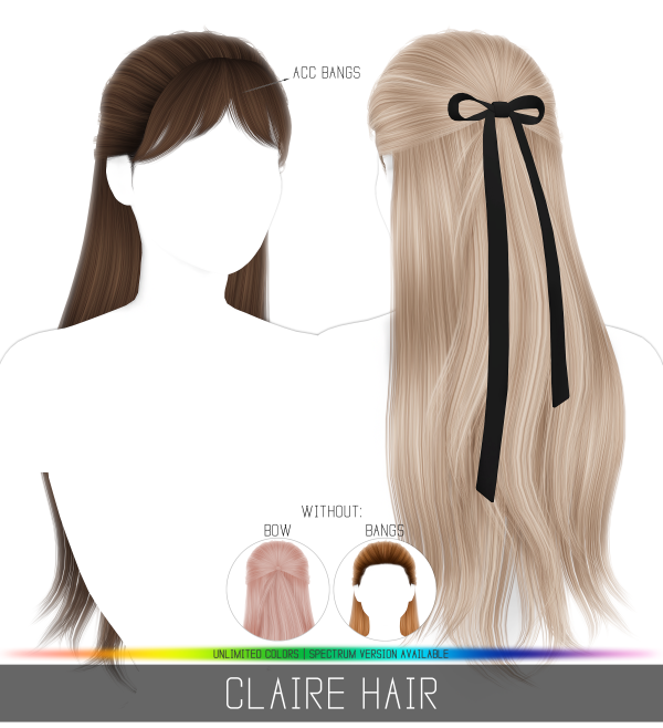Alpha CLAIRE HAIR by simsfinds - The Sims 4 Custom Content