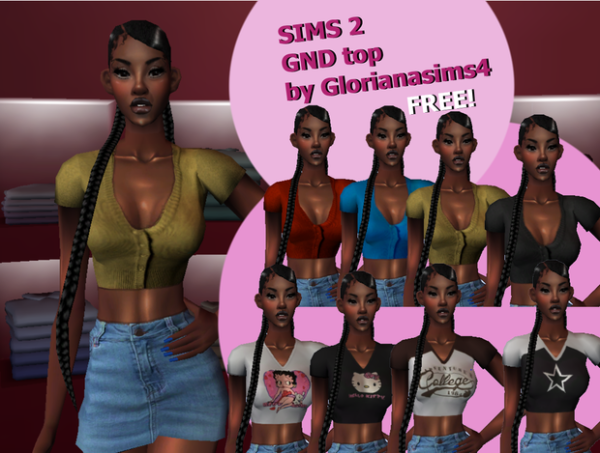 SIMS GND BASIC CROP TOP by simsfinds - The Sims 2 Custom Content