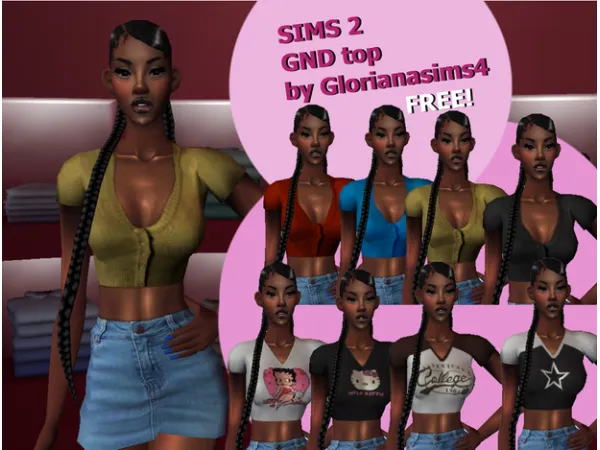 SIMS GND BASIC CROP TOP - The Sims 2 Custom Content