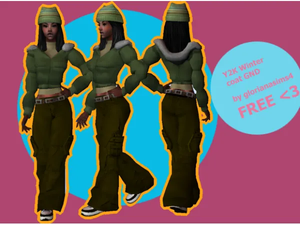 sims Y2K gnd winter coat with PANTS - The Sims 2 Custom Content
