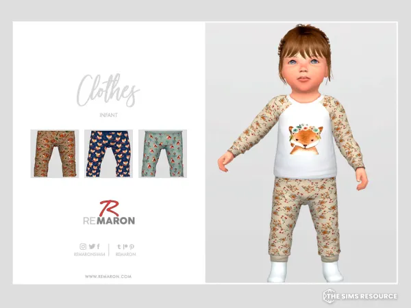 Alpha Fox PJs for Infants - The Sims 4 Custom Content