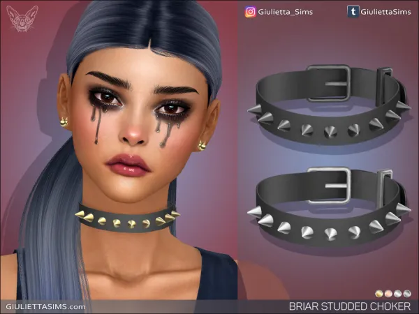 Alpha Briar Studded Choker by simsfinds - The Sims 4 Custom Content