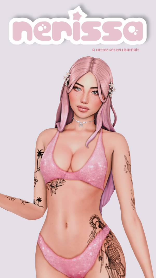 Mix NERISSA A TATTOO SET by simsfinds - The Sims 4 Custom Content