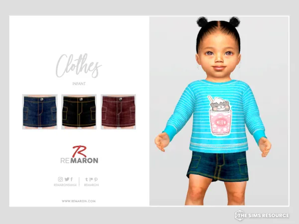 Alpha Denim skirt for Infant - The Sims 4 Custom Content