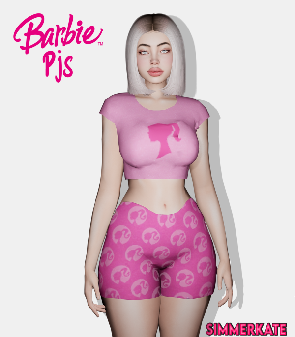 Alpha Barbie Pjs and Necklace by simmerkatex - The Sims 4 Custom Content