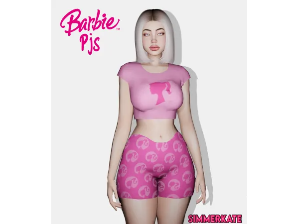 Alpha Barbie Pjs and Necklace - The Sims 4 Custom Content