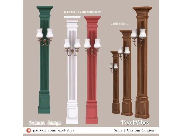 Mix Column Lamps - The Sims 4 Custom Content