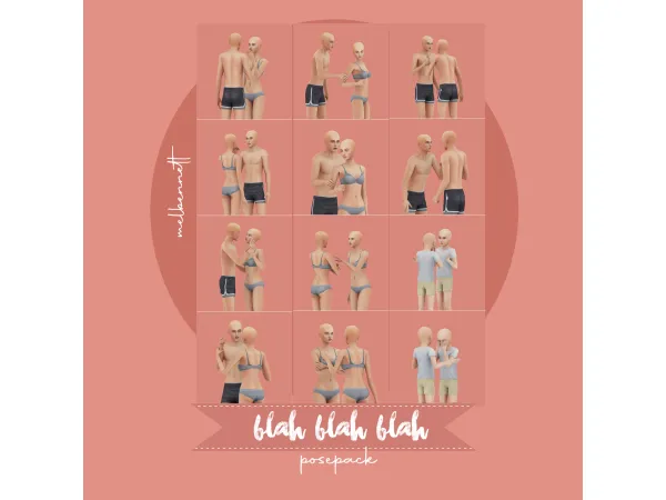 Mix Blah Blah Blah Posepack - The Sims 4 Custom Content
