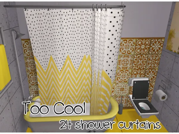 Inzey TooCoolShowerCurtains - The Sims 2 Custom Content