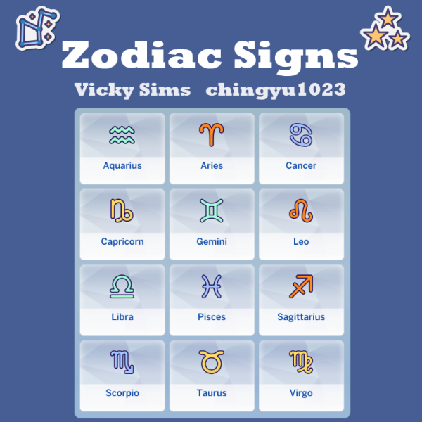 Mix Zodiac Signs Mod (chingyu1023) by simsfinds - The Sims 4 Custom Content