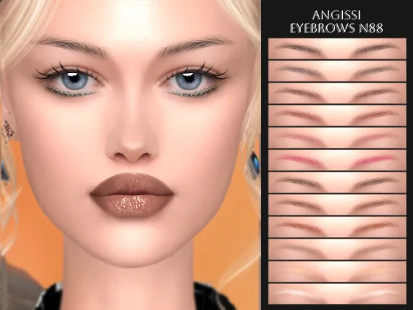 Alpha Eyebrows n88 by simsfinds - The Sims 4 Custom Content