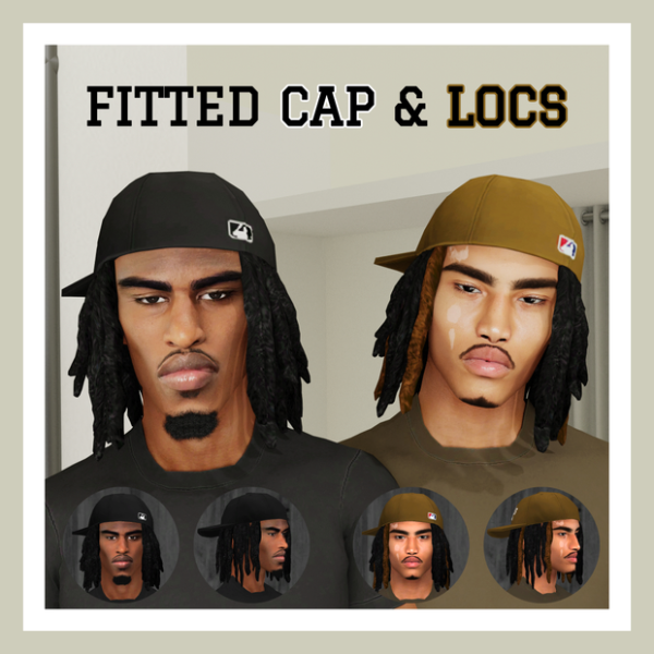 Alpha FITTED CAP LOCS by simsfinds - The Sims 4 Custom Content