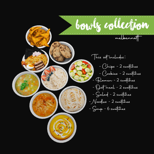 Alpha Bowls Collection by melbennett - The Sims 4 Custom Content