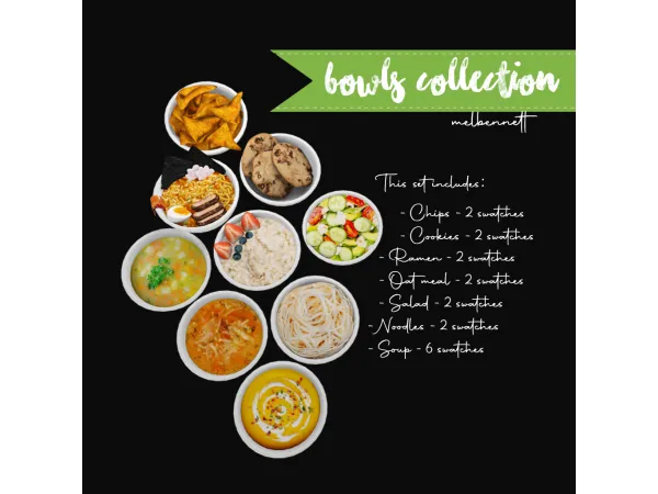 Alpha Bowls Collection - The Sims 4 Custom Content