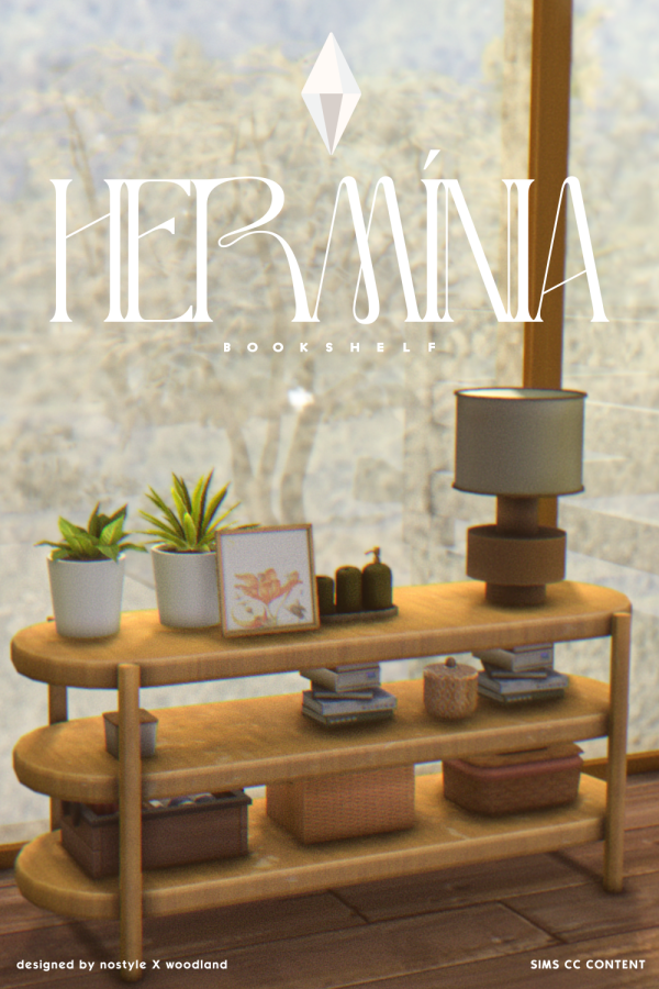 Mix Hermínia Bookshelf by simsfinds - The Sims 4 Custom Content