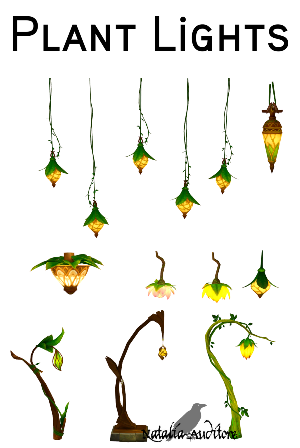 Mix Plant lights Auditore by simsfinds - The Sims 4 Custom Content