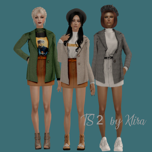 [Newen] Sims4 Short Coat Set_01 for by simsfinds - The Sims 2 Custom Content