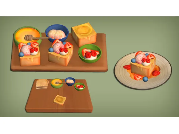 Filet Mignon and Berry Honey Toasts Food for - The Sims 2 Custom Content