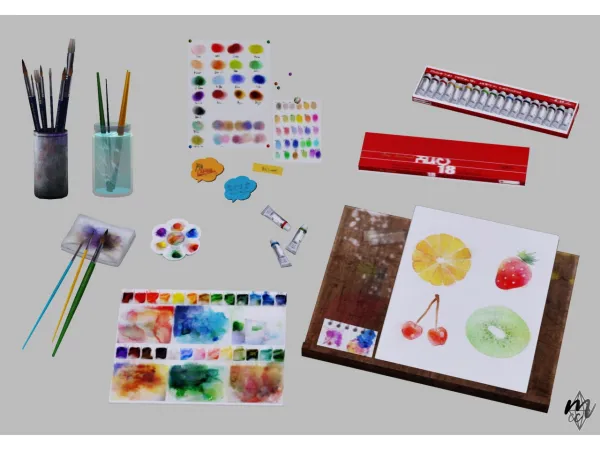 imadako Watercolor Set - The Sims 3 Custom Content