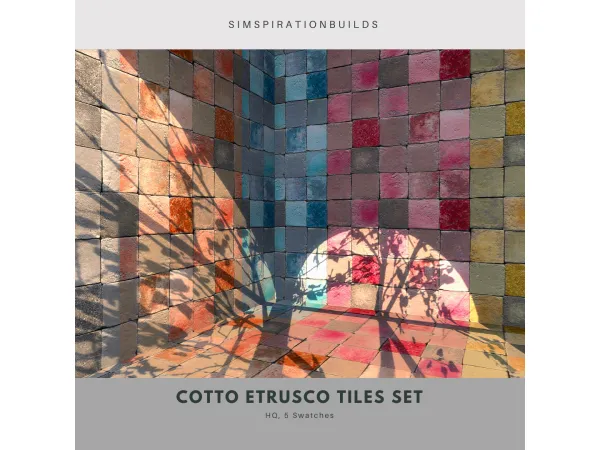 Alpha Cotto Etrusco Tiles Set by SimspirationBuilds - The Sims 4 Custom Content