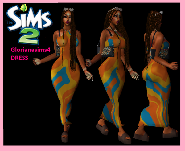 sims2 slim dress(withmorph) by simsfinds - The Sims 2 Custom Content