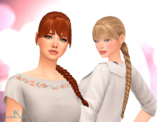 Maxis Match Leonor Braid 2 Versions by simsfinds - The Sims 4 Custom Content