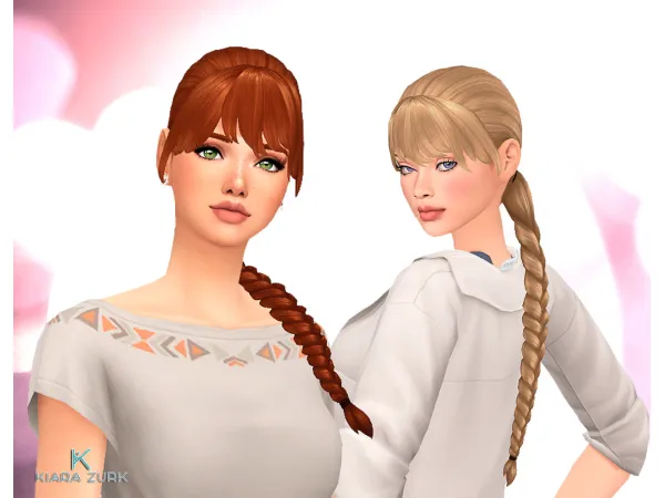Maxis Match Leonor Braid 2 Versions - The Sims 4 Custom Content
