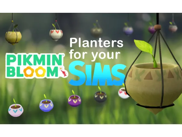 Maxis Match Decorative Planters Inspired by Pikmin Bloom by Higashi_East - The Sims 4 Custom Content