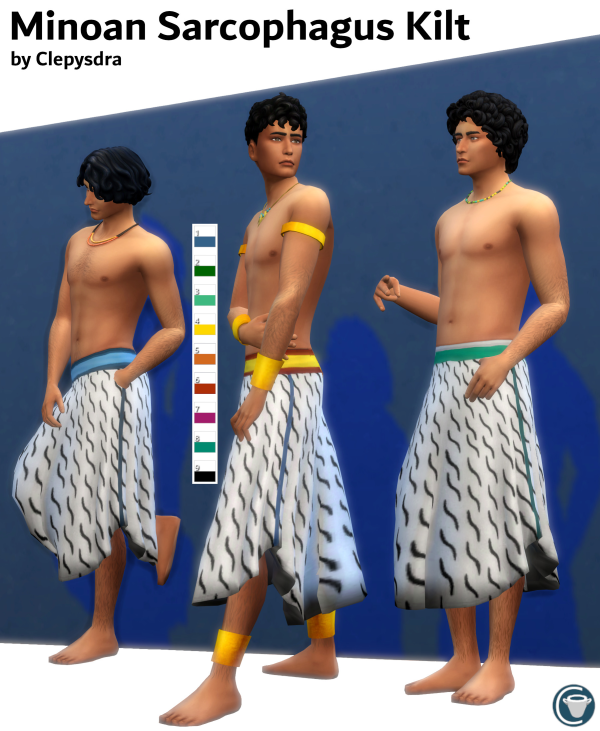 Maxis Match Minoan Sarcophagus Kilt by simsfinds - The Sims 4 Custom Content