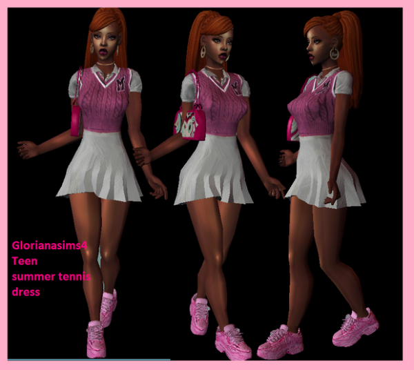 sims2 teen teniis summer dress by simsfinds - The Sims 2 Custom Content