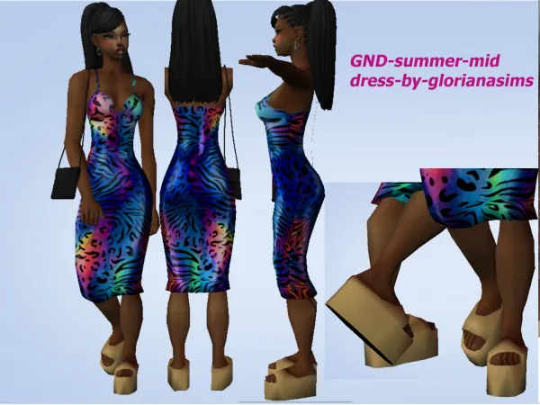 SIMS 2 GND summer mid dress - The Sims 2 Custom Content