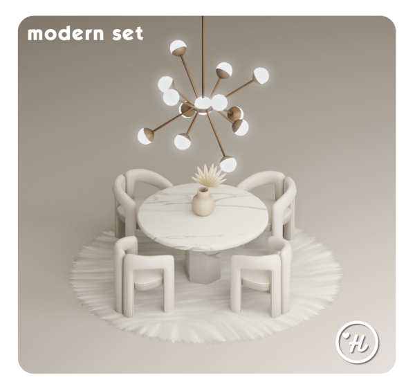 Mix MODERN SET by simsfinds - The Sims 4 Custom Content