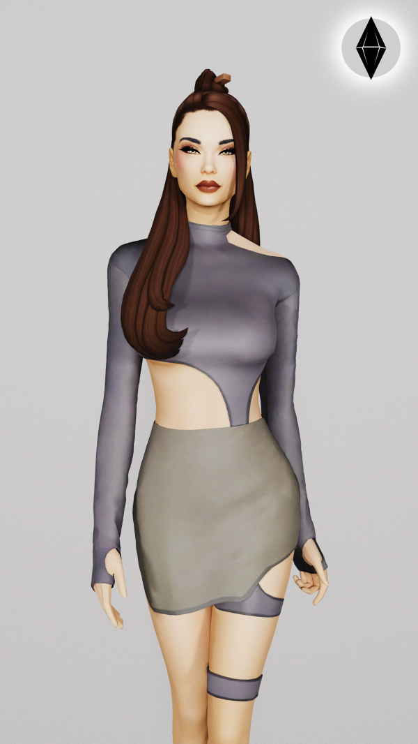 Alpha Solitairy Outfit by simsfinds - The Sims 4 Custom Content