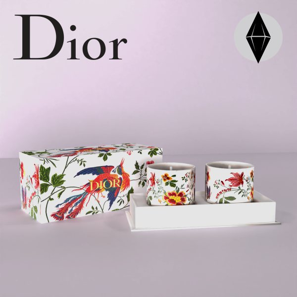 Alpha Dior Set of Two Miniature Candles by simsfinds - The Sims 4 Custom Content