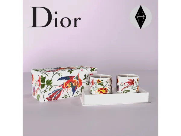 Alpha Dior Set of Two Miniature Candles by Avelesia - The Sims 4 Custom Content